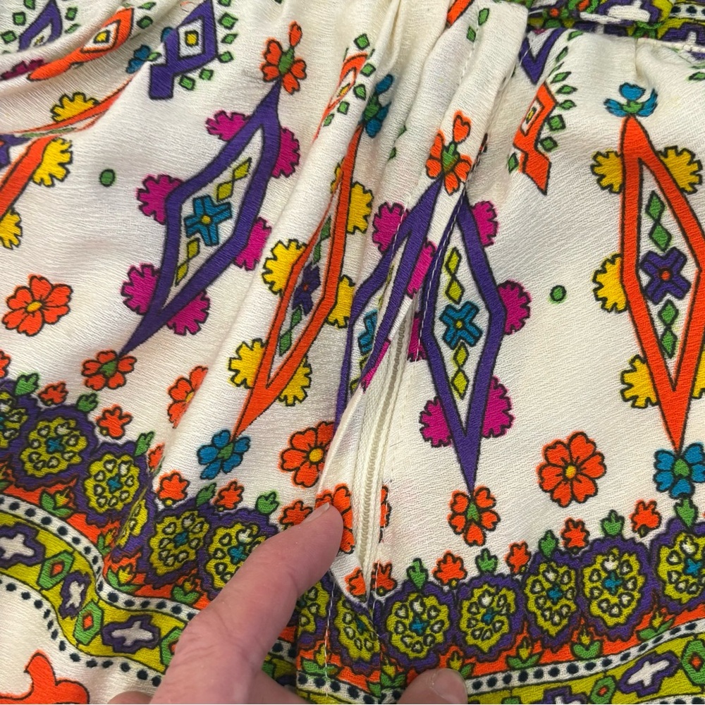 ALEX COLEMAN VINTAGE BOHO 1970’s FLORAL & PAISLY VIBRANT MAXI SKIRT SZ:30 - Picture 6 of 9